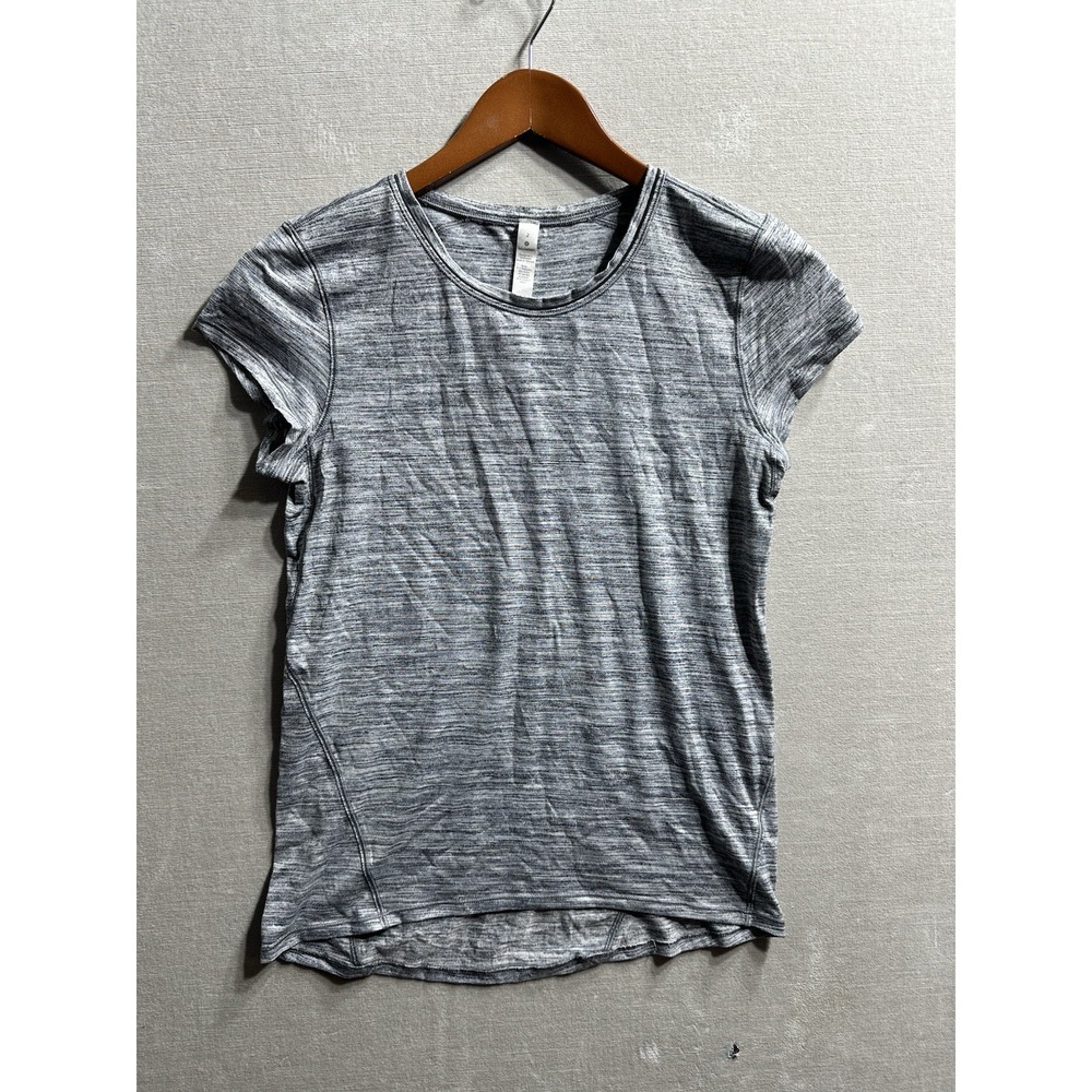 Lululemon Another Mile Spaced Out Space Dye Gray Short Sleeve Tee Shirt Size 2